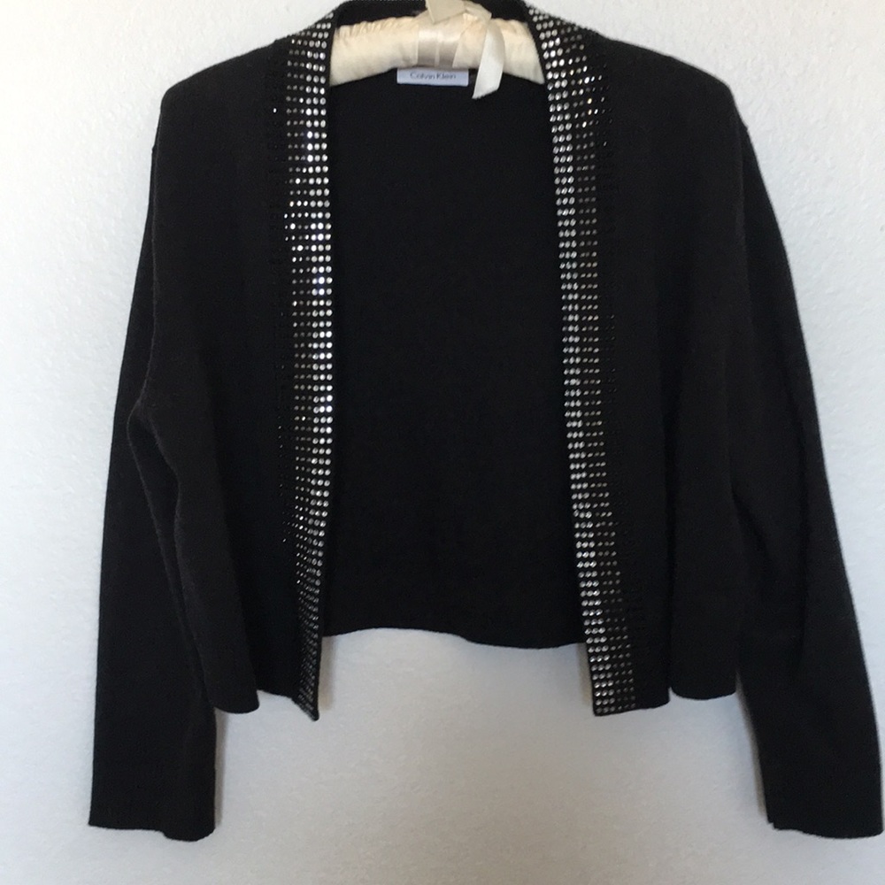 Calvin Klein Dressy Beaded Sweater Sz L